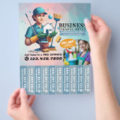 House cleaning Maid Service Flyer Tear Off Strips チラシ (手)