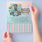 House cleaning Maid Service Flyer Tear Off Strips チラシ (手)