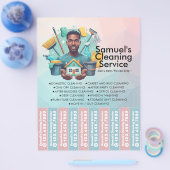 House cleaning Maid Service Flyer Tear Off Strips チラシ (シングル)