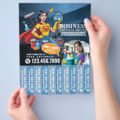 House cleaning Maid Service Flyer Tear Off Strips チラシ (手)