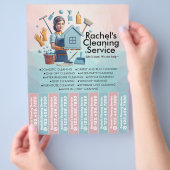 House cleaning Maid Service Flyer Tear Off Strips チラシ (手)