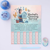House cleaning Maid Service Flyer Tear Off Strips チラシ (シングル)