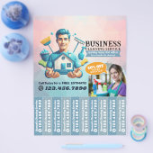 House cleaning Maid Service Flyer Tear Off Strips チラシ (シングル)