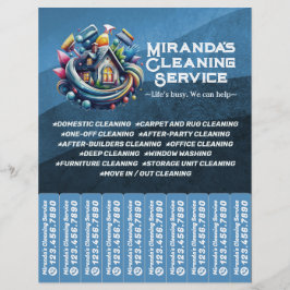 House cleaning Maid Service Flyer Tear Off Strips チラシ