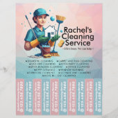 House cleaning Maid Service Flyer Tear Off Strips チラシ (正面)