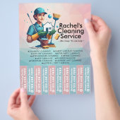 House cleaning Maid Service Flyer Tear Off Strips チラシ (手)