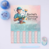 House cleaning Maid Service Flyer Tear Off Strips チラシ (シングル)