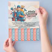 House cleaning Maid Service Flyer Tear Off Strips チラシ (手)
