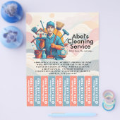 House cleaning Maid Service Flyer Tear Off Strips チラシ (シングル)