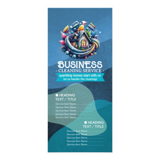 House Cleaning Maid Service Housekeeping Price ラックカード (正面)