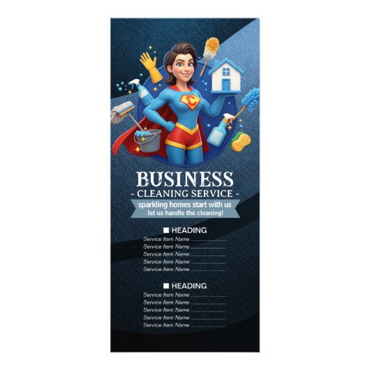 House Cleaning Maid Service Housekeeping Price ラックカード (正面)