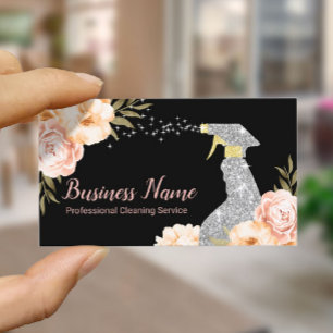 House Cleaning Maid Service Vintage Floral 名刺