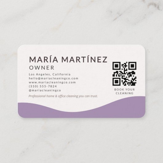 House Cleaning Purple QR Code  名刺 (裏面)
