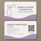 House Cleaning Purple QR Code  名刺