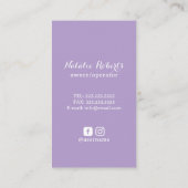 House Cleaning Retro Vacuum Cleaner Lavender 名刺 (裏面)