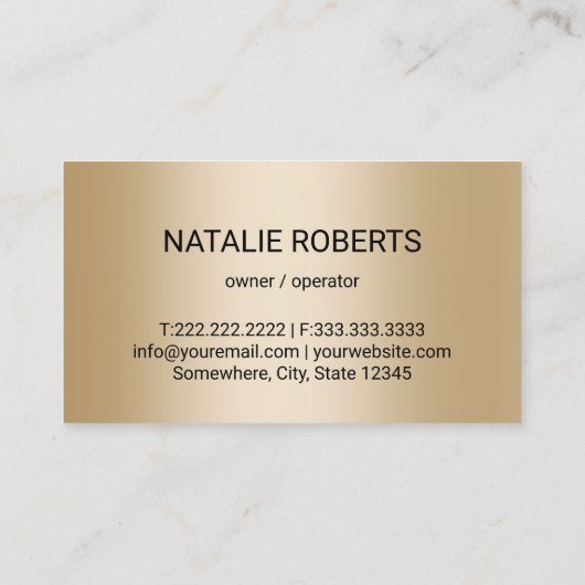 House Cleaning Service Black & Gold Housekeeping 名刺 (裏面)