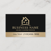 House Cleaning Service Black & Gold Housekeeping 名刺 (正面)