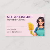 House Cleaning Service Business Appointment Card 名刺 (正面)