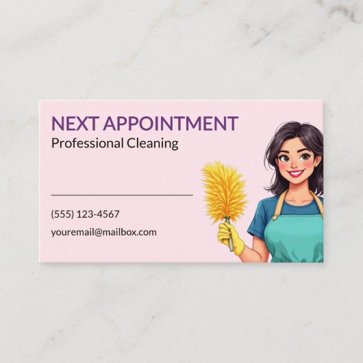House Cleaning Service Business Appointment Card 名刺 (正面)
