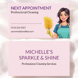 House Cleaning Service Business Appointment Card 名刺