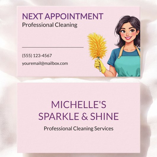 House Cleaning Service Business Appointment Card 名刺
