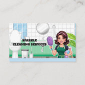 House Cleaning Service Business card Green Maid 名刺 (裏面)