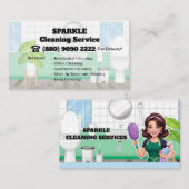 House Cleaning Service Business card Green Maid 名刺 (正面/裏面)