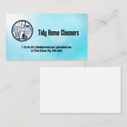 House Cleaning Service | Maid Cleaning Tools 名刺 (正面/裏面)