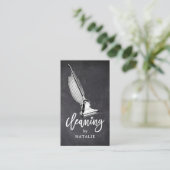 House Cleaning Service Retro Vacuum Cleaner 名刺 (スタンド正面)