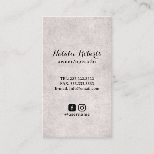 House Cleaning Service Retro Vacuum Cleaner 名刺 (裏面)