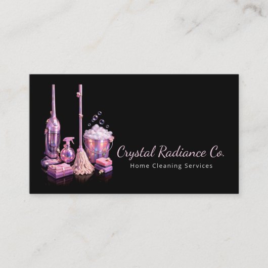 House Cleaning Service Supplies Modern QR Code 名刺 (正面)