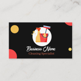 House Cleaning Services Business Card Black 名刺
