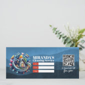 House Cleaning Services Gift Certificate Voucher 招待状 (スタンド正面)