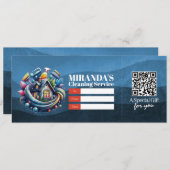 House Cleaning Services Gift Certificate Voucher 招待状 (正面/裏面)