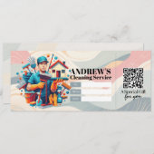 House Cleaning Services Gift Certificate Voucher 招待状 (正面/裏面)