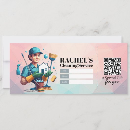 House Cleaning Services Gift Certificate Voucher 招待状 (正面)