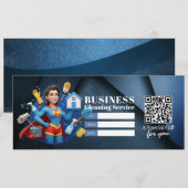 House Cleaning Services Gift Certificate Voucher 招待状 (正面/裏面)