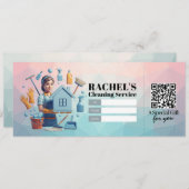 House Cleaning Services Gift Certificate Voucher 招待状 (正面/裏面)