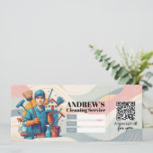 House Cleaning Services Gift Certificate Voucher 招待状 (スタンド正面)