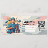 House Cleaning Services Gift Certificate Voucher 招待状 (正面/裏面)