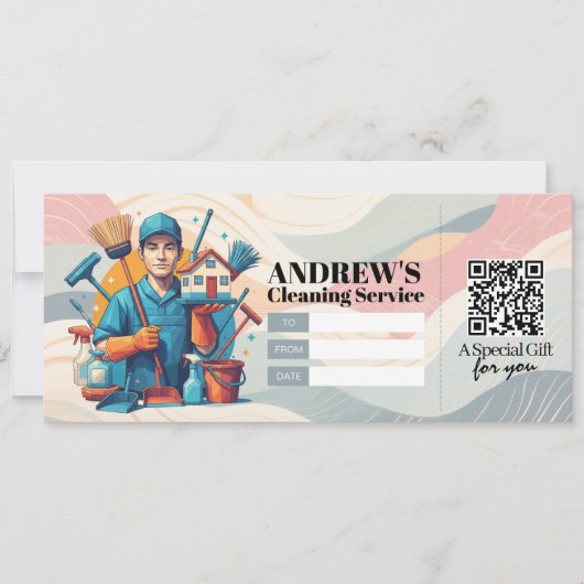 House Cleaning Services Gift Certificate Voucher 招待状 (正面)