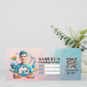 House Cleaning Services Gift Certificate Voucher 招待状 (スタンド正面)