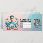 House Cleaning Services Gift Certificate Voucher 招待状 (正面/裏面)