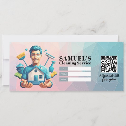 House Cleaning Services Gift Certificate Voucher 招待状 (正面)