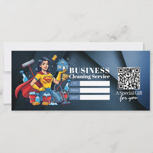 House Cleaning Services Gift Certificate Voucher 招待状 (正面)