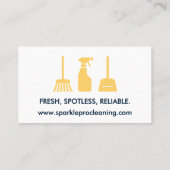 House Cleaning Services Logo Navy Blue & Gold  名刺 (裏面)