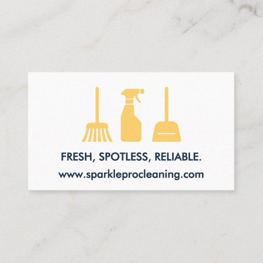 House Cleaning Services Logo Navy Blue & Gold  名刺 (裏面)