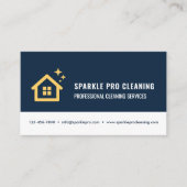 House Cleaning Services Logo Navy Blue & Gold  名刺 (正面)