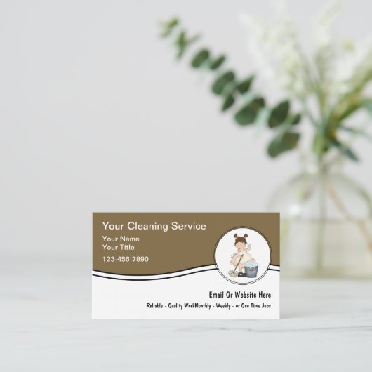 House Cleaning Simple Business Cards 名刺 (スタンド正面)