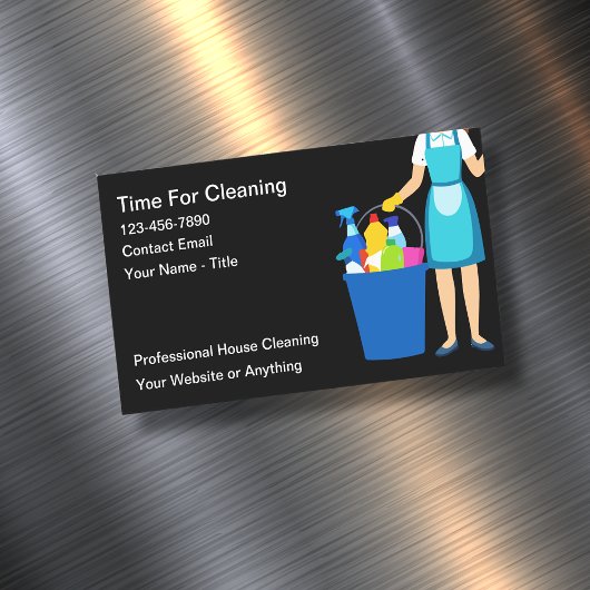 House Cleaning Simple Magnetic Business Cards New マグネット名刺